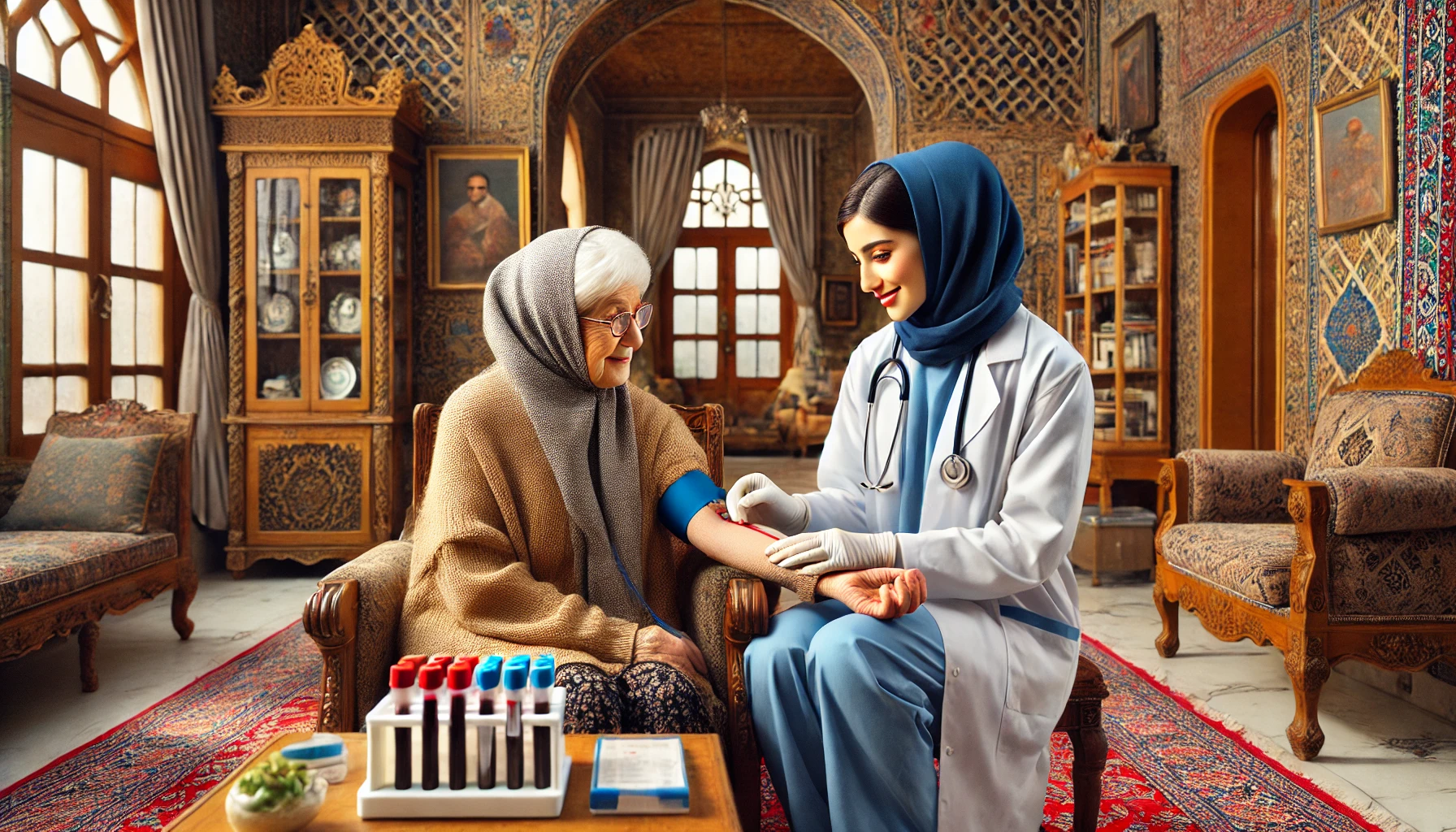 آزمایش در منزل سالمندان آزمایشگاه آرامش