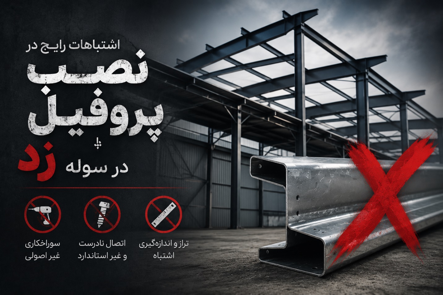 اشتباهات رایج در نصب پروفیل زد در سوله