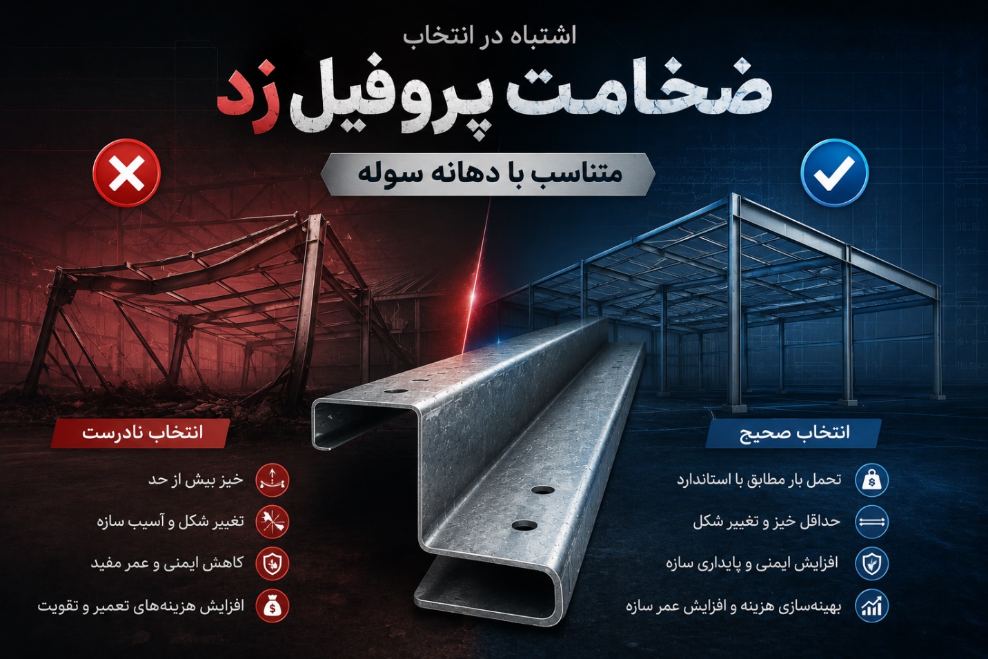 اشتباهات رایج در نصب پروفیل زد در سوله - تصویر 2