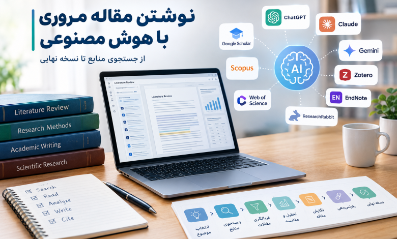 نوشتن مقاله مروری با هوش مصنوعی ChatGPT،Gemini، Claude نوشتن مقاله مروری با هوش مصنوعی ChatGPT،Gemini، Claude