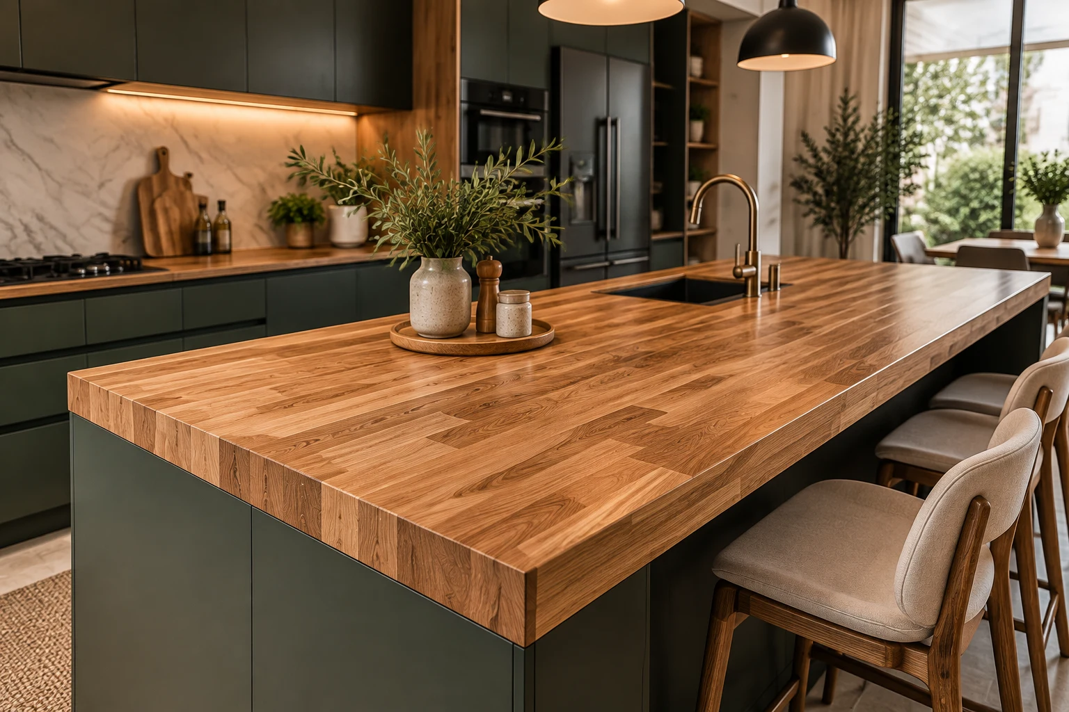 صفحه کابینت فینگر جوینت برای جزیره آشپزخانه؛ راهنمای کامل انتخاب